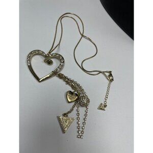 Guess wms gold plated faux diamonds 20" charmed necklace SKU 9858